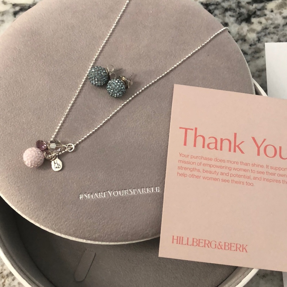 Hillberg&Berk necklace & sparkle ball earrings